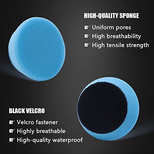 SPTA Mini Polishing Pads Set, 21 Pcs 2 inch/50mm Sponge Polishing Pads and Wool Buffing Pads, Car Foam Detail Polishing Pad Kit Mix Color for Car Detail Polishing and Waxing, Small Area Polishing - size: 2inch(50mm)