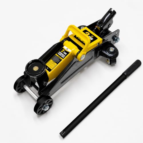 2 Ton Hydraulic Floor Jack | Heavy Duty Low Profile, Steel Construction, Fast Lift, 360° Swivel Casters, Large Saddle - size: 2T