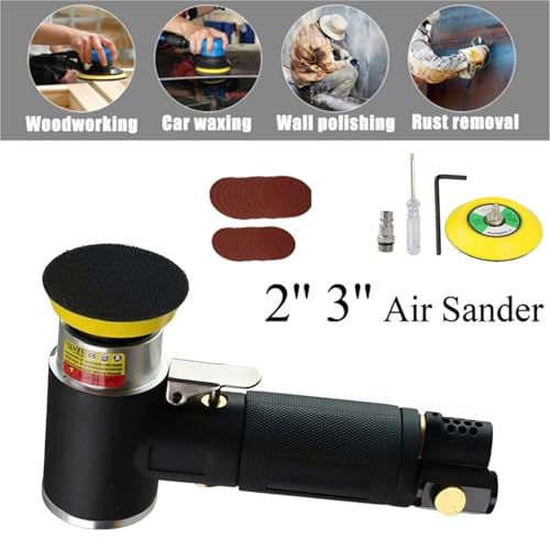 Polishing Machine, 2" 3" Mini Air Sander Kit Dual Action Orbital Polisher Polishing Machine for Car Polishing(SETA) - color: Seta