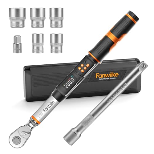 Digital Torque Wrench, 7.38-147.5 ft.lb/10-200 Nm, 1/2" Drive Inch Pound Torque Wrench Electronic with Buzzer & Colorful LED Indicator Cars Automotive