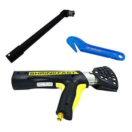 Shrinkfast 998 Propane Heat Gun, 200000 BTU, Ready to Use with 25' Hose, Regulator, Wrench, Hard Case, 2' Angled Extension, and Shrink Film Knife Made in the USA - size: Bundle with 2' Extension