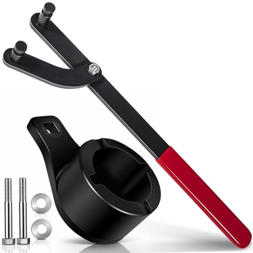 Crank Pulley Harmonic Damper Holding Tool Set with Crank Bolts - Universal Camshaft Pulley Holder Wrench for 22RE, 2RZ, 3RZ, 3.0L 3.3L V6, 4.0L 4.7L V8 Engines, Engine Repair Tools