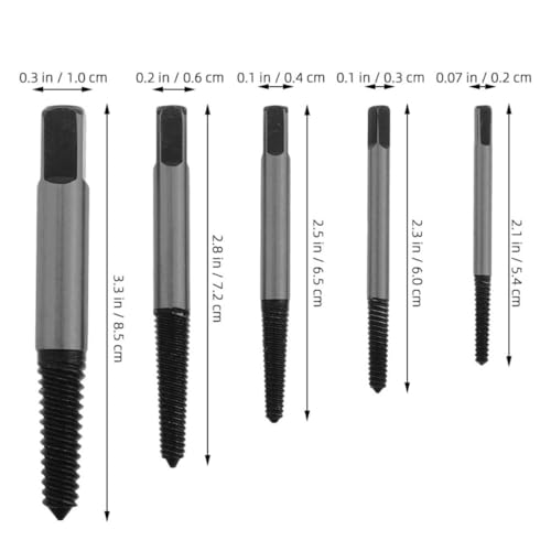 MAGICLULU Broken Screw Extractor Kit 5pcs Set with Screw Removal Drill Bits and Bolt Extractor Tools for Stripped Damaged Bolts Automotive Repair Tool for Mechanics and DIY Maintenance