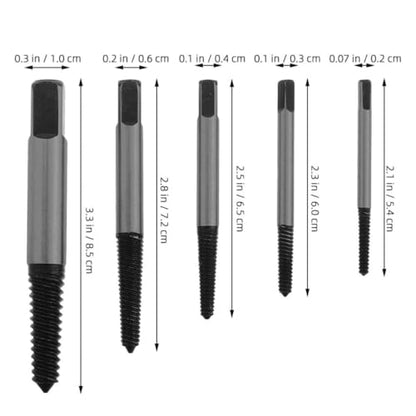 MAGICLULU Broken Screw Extractor Kit 5pcs Set with Screw Removal Drill Bits and Bolt Extractor Tools for Stripped Damaged Bolts Automotive Repair Tool for Mechanics and DIY Maintenance