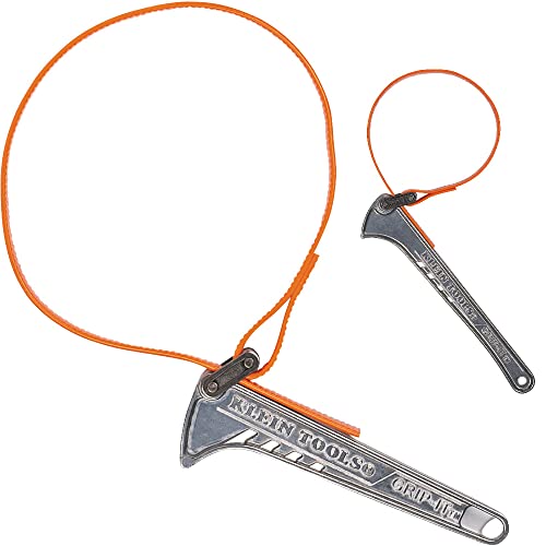 Klein Tools SHBKIT Grip-It Strap Wrench Kit, Adjustable Strap Wrenches with 6 and 12-Inch Handles, 2-Piece - size: 6-Inch and 12-Inch Handles