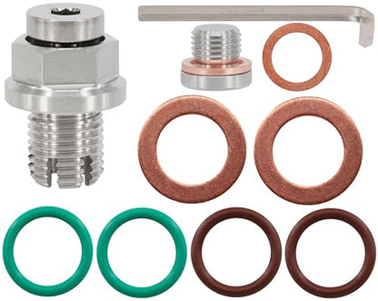 M14.1-1.5 x 15mm Oversize Piggyback Oil Drain Plug, Stainless Steel Self Tapping Oil Pan Thread Repair Kit - size: M14.1x1.5