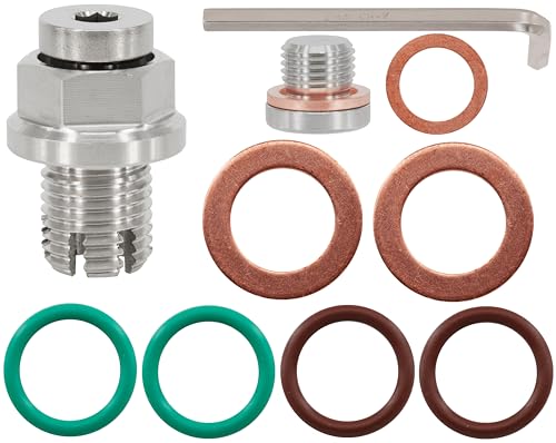 M14.1-1.5 x 15mm Oversize Piggyback Oil Drain Plug, Stainless Steel Self Tapping Oil Pan Thread Repair Kit - size: M14.1x1.5
