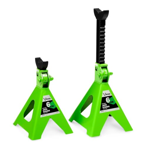 AFF Viking 6 Ton Jack Stand Set - Heavy Duty Ratchet Style Jack Stands - Pair - size: 6 Ton