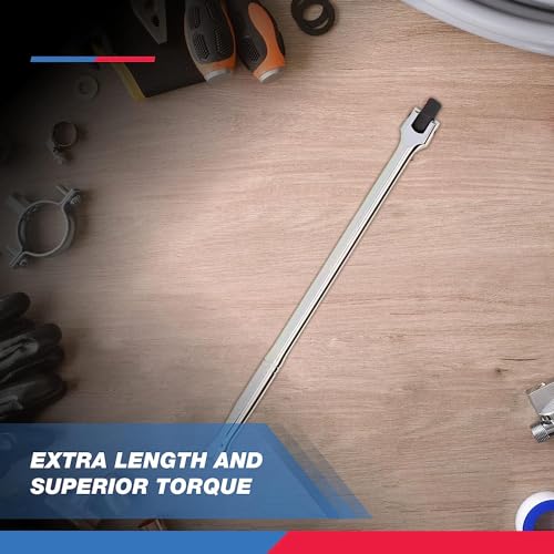 Neiko 00200A 1/2" Drive Extension Breaker Bar | 15" Length | Rotating Flex Head | CR-V Steel - size: 15" Length, style: 1/2" Drive