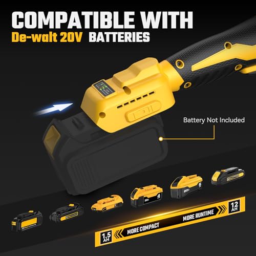 3/8" Cordless Ratchet Wrench for De-WALT 20V Max Battery - 49Ft-Lbs Brushless Motor Electric Ratchet Set with 0-250RPM Variable Speed, 8 Sockets, 3/8" and 1/4" Adapters,3" Extension Bar (Tool Only)