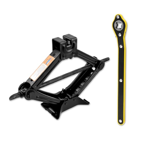 1.5T Scissor Jack for Car,Heavy Duty Scissor Car Jack Kit with Saving Effort Ratchet Wrench,Portable Tire Jacks Kit for Cars as Cars Emergency Tool Lift Range 3.94-13.19"