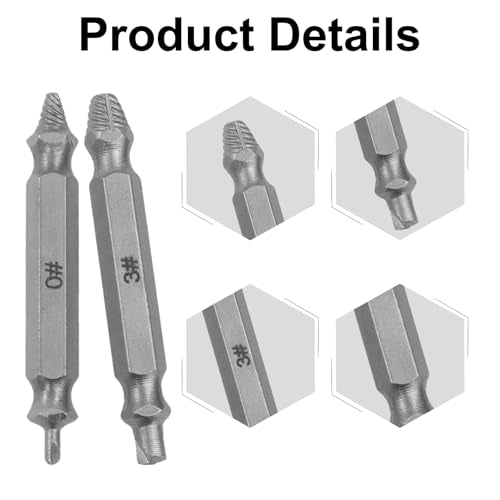 Waziaqoc 6PCS Damaged Screw Extractor Set | Remover for Stripped Screws Nuts & Bolts, Drill Bit Tools for Easy Removal of Rusty & Broken Hardware