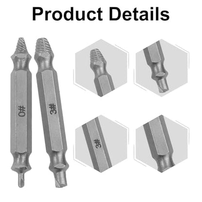 Waziaqoc 6PCS Damaged Screw Extractor Set | Remover for Stripped Screws Nuts & Bolts, Drill Bit Tools for Easy Removal of Rusty & Broken Hardware