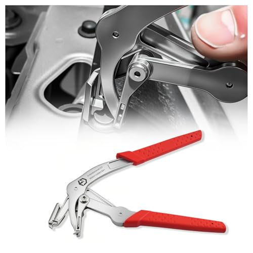 2026 Upgrade Spring-Loaded Car Clip Pliers,Stainless Steel Panel Clip Removal Pliers,Multi-Functional Car Clips Remover Tool for Removing Door Panel Trim Bumper Clips - color: Red