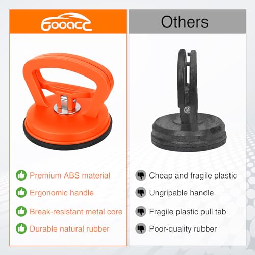 GOOACC Car Dent Puller 3 Pack Orange Yellow Powerful Suction Cup Puller with Handle Lifter Large & Small Pullers Paintless Dent Repair Tool Kit for Car Body Fridge Glass Tiles Screen Object Moving - color: Orange+Yellow