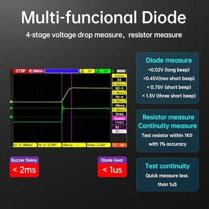 DM40A/B/C Digital Multimeter 59999 Counts, 4.5-Digit Rechargeable 3 in 1 Handheld Oscilloscope Multimeter Signal Generator,50M Sample Rate, Diode Test Automotive Tools (DM40C)