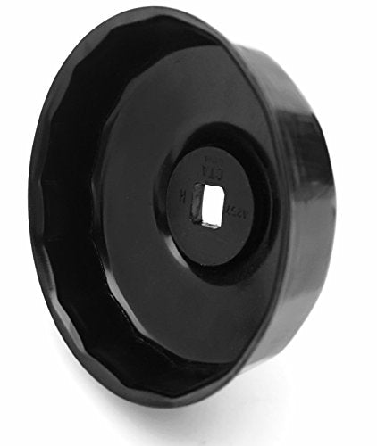 CTA Tools A257 Cap-Type Oil Filter Wrench - 80mm x 15 Flute - Professional Grade, Black Finish, Precision-Stamped, Deep-Reach, 3/8-Inch Drive, Oil Filter Wrench - size: 80mm x 15 Flute