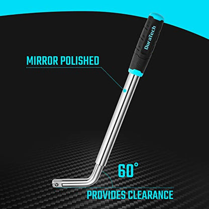 DURATECH Telescoping Lug Wrench | 17/19mm and 21/23mm Sockets, Wheel Wrench, Organizer Pouch Included