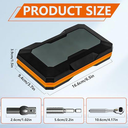 42-in-1 ratchet socket screwdriver set, 70N. m torque, 72-tooth ratchet wrench, S2 steel drill bit and Cr-V sleeve - portable tool kit for car, bicycle, motorcycle and home repair.