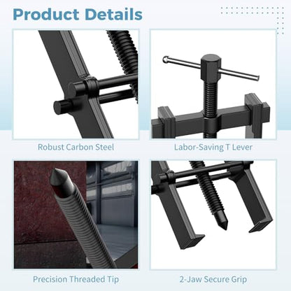 OMISTAR 4 PCS 2-Jaw Bearing Pullers, 2 in 3 in 4 in 6 in Gear Puller, Carbon Steel Bearing Remover Tool, Pulley Puller for Motorcycle, Wheel, Auto Repair, Hand Tool Kit for Mechanic, Workshop, Garage