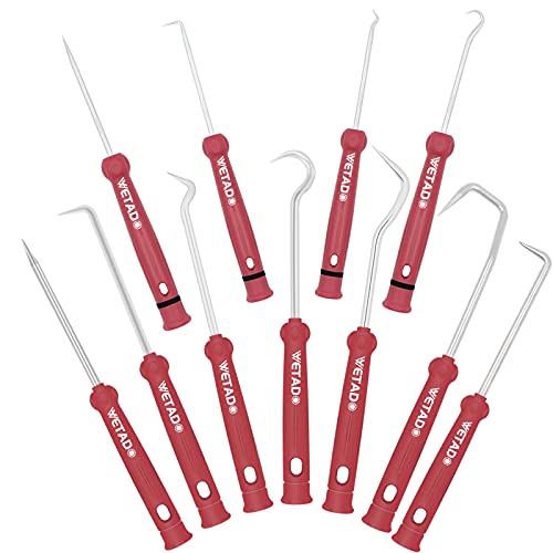Hose Removal Hook Set, Wetado 11 Pcs Automotive Tools Puller Tool Seal Removal Tool, Car Hook, Oil Seal Puller, O-Ring Hook, Vacuum Hoses Trim, Joint Ring Removal, Gasket Tool Set, Precision Hook Set
