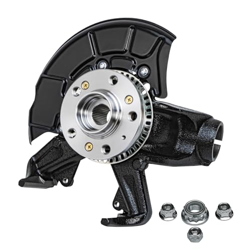 Detroit Axle - Front Right Steering Knuckle for 1998-2010 Volkswagen Beetle 1999-2006 2010 Golf 1999-2005 Jetta, Passenger Side Steering Knuckle & Wheel Bearing Hub Assembly Replacement - size: KA698374/Kit