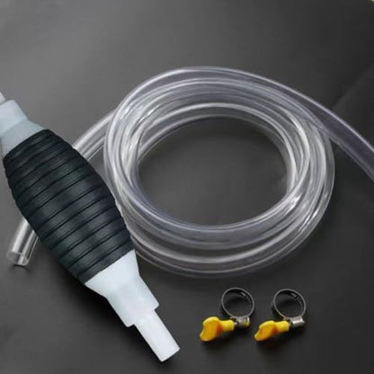 Manual Gasoline Siphon Pump Fuel Transfer Hose with Metal Clip, Multifunctional Liquid Suction Pump for Petrol, Oil, Water, Aquarium & Fuel Transfer - color: Classic 1m