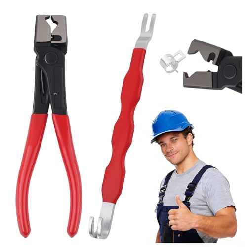 2PCS Electrical Disconnect Pliers for Cars,Heavy Duty Auto Electrical Connector Removal Tool Hose Clamp Pliers,Non-Slip Dual-Head Electricals Connector Separator Tool