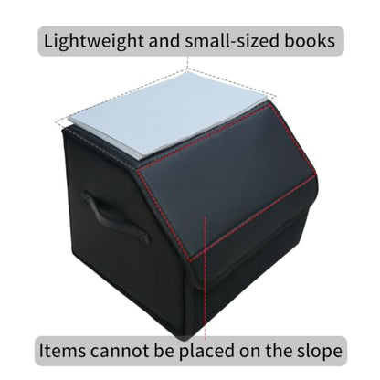 car organizers and storage for SUV,trunk organizer for sedan, leather foldable sleek box with lid,collapsible cargo bins, tool accessories containers,Collapsible Suede velvet (13 inch Covered) - size: 13 inch Covered