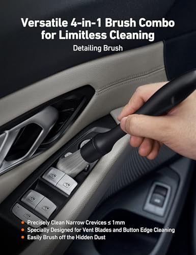 AstroAI 8pcs Windshield Cleaner Tool, Car Interior Detailing Kit with AC Vent Brush, 3 Cleaning Brushes, 4 Microfiber Pads and Spray Bottle, All-Inclusive Cleaning Solution, Car Accessories, Blue - style: with 4 Detailing Brushes