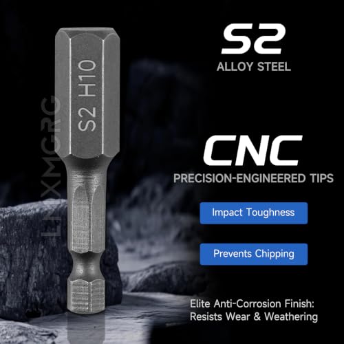 11PCS Hex Head Allen Wrench Drill Bit Set,Metric Hex Bit Set,1/4 Inch Square Shank Impact CNC Machined Screwdriver Bits(50mm) - color: 11pcs Hex Head