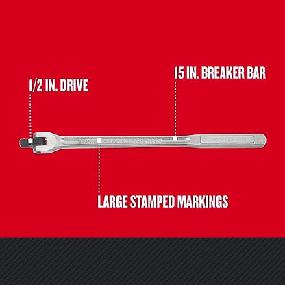 CRAFTSMAN Breaker Bar, 15-Inch with 1/2-Inch Drive (CMMT44201) - size: 15 in, style: 15" Breaker Bar