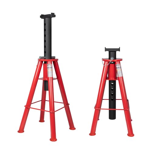 Maxority 10 Ton (20,000 lbs) Capacity Heavy-Duty High Profile Pin Type Adjustable Jack Stand for Trucks & Equipment, 1 Pair - size: 1 PAIR 10 TON HIGH