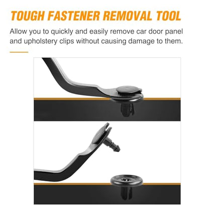 GOOACC Car Panel/Upholstery Remover Ergonomic Stainless Steel Fastener Remover - Easily Removes Plastic Fasteners Reduces Damage to Panels and Loss of Clips Black - color: Black, size: 1Pc Remover