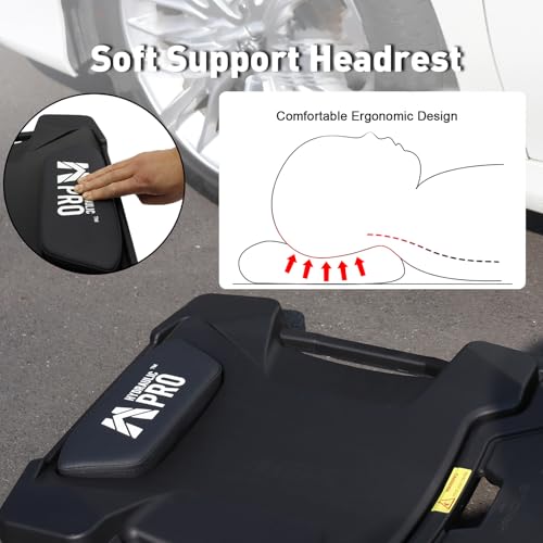 41" Foldable Mechanic Creeper with 6 Swivel Wheels, Low Profile Design with Padded Headrest & Tool Trays, 330 lbs Capacity, Creepers Automotive for Garage Repair