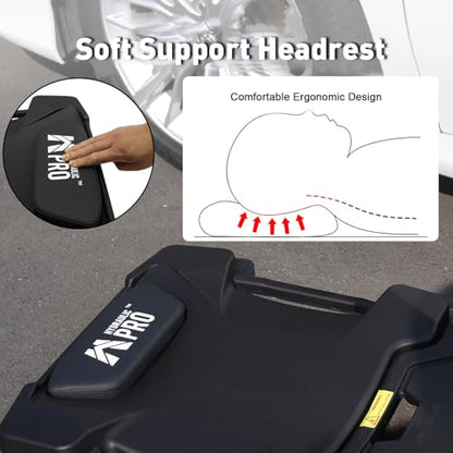 41" Foldable Mechanic Creeper with 6 Swivel Wheels, Low Profile Design with Padded Headrest & Tool Trays, 330 lbs Capacity, Creepers Automotive for Garage Repair