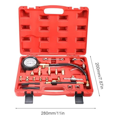 Oil Pressure Gauge Kit 0-140 PSI Compression Diagnostic Gauge | Oil Engine Tester Kit for Automotive Truck Motorcycle Marine Home Garage Workshop Technicians Mechanics