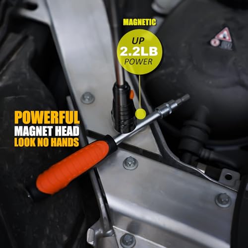 Dad Gifts, Magnetic Pickup Tool Telescoping Magnet Flashlight,Gift for men, Birthday Gifts for Men, Dad, Father, Women, Him, Teen Boys, Mechanic, Boyfriend, Graduation Gifts, Black - style: Black Magnetic Tool