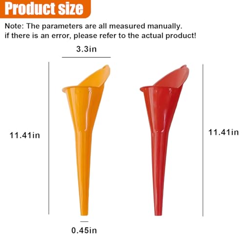 Long Neck Oil Funnel, Plastic Spill Saver Funnels, Red&Orange | Multi-Function Funnel for All Automotive Oils, Water, Diesel Fuel, Lubricants, Engine Oils, Kerosene and Other Liquids - color: Red/Orange