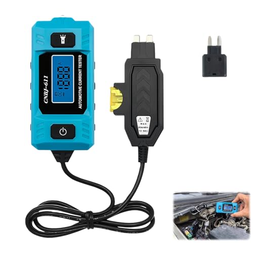 CNBJ-611 Automotive Circuit Fault Probe Tester, 0.01A~19.99A Portable High-Precision Fuse Tester Automotive Tool, with Led Display & Front Lighting, Probador De Relay Automotriz, Max 48v