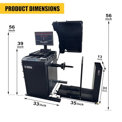 Premium Automatic Wheel Balancer, 10-28" Rim, Auto A/D Measurement, Laser Guide & LED Light, Electronic Brake, 40mm Spindle, 0.55KW Pure Copper Motor, 110V for Professional Use