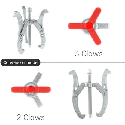 ChgImposs 6 Inch 3-Jaw Gear Puller, 2 Jaw 3 Jaw Puller for Pulley Gears Bearings and Flywheels, Heavy Duty Pulley Puller with Reversible Jaws, High Carbon Steel Removal Tool Bearing Puller Tool - size: 6 Inch