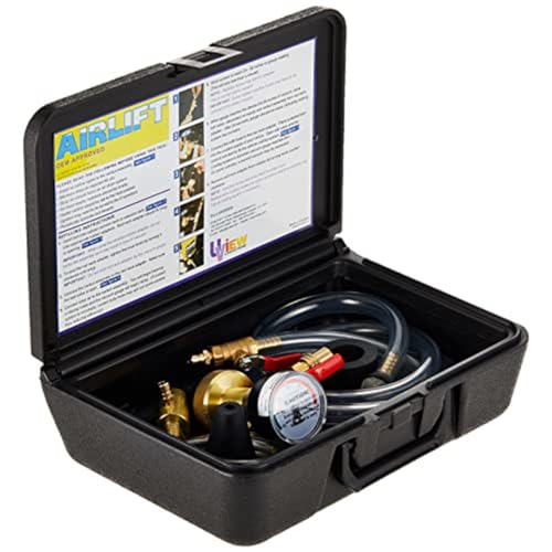 UView 550000 Airlift Cooling System Leak Checker and Airlock Purge Tool Kit, OEM Approved, Universal Connectors, Minimum 90 PSI/60 Bar, Used for Leak Detection, Purging Airlocks, A/C System Refill