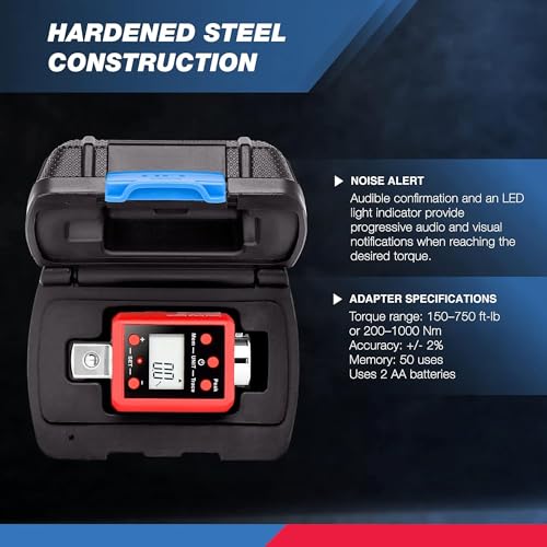 NEIKO 20743A 3/4-Inch Digital Torque Adapter, 150–750 ft-lb Range, Torque Wrench Converter with Audible Alert, Calibrates Digital and Analog Torque Wrenches - style: 3/4" Drive