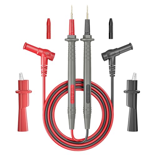 Goupchn 6PCS Multimeter Test Leads Kit with Push On Alligator Clips | Precision Sharp Probes, Digital Electrical Test Probes, 1000V 10A - style: P1506B
