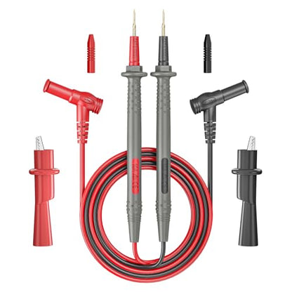 Goupchn 6PCS Multimeter Test Leads Kit with Push On Alligator Clips | Precision Sharp Probes, Digital Electrical Test Probes, 1000V 10A - style: P1506B