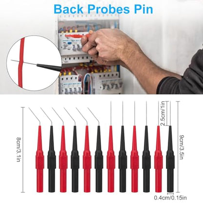 26PCS Multimeter Leads, Back Probe Kit, Multimeter Test Leads Kit with Alligator Clips, Replaceable Wire Piercing Probes, Test Hooks, Back Probe Pins for Digital Electrical Testing
