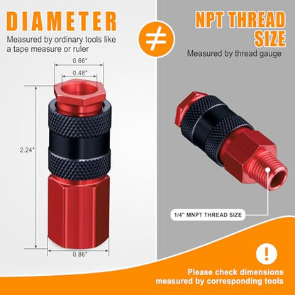 40 PCS Universal 1/4" Air Coupler and Plug Kit,1/4 Inch Lightweight Aluminium Quick Air Hose Fittings Set for Air Compressor Accessories
