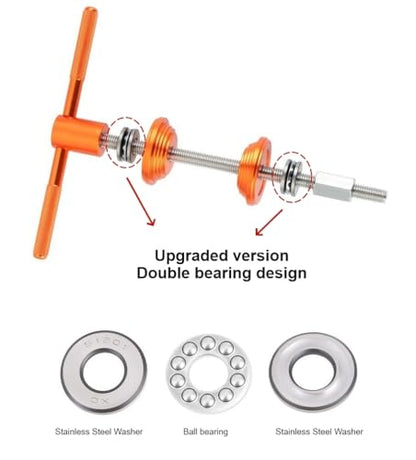 Bike Headset Press Tool - Bicycle Headset Bearing Press-in Tool - Bike Headset Cup and Bottom Bracket Press Installer Accessories - color: Orange with 1 thrust bearing