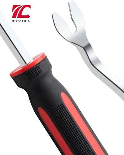 ROTATION Auto Trim Panel Car Door Upholstery Removal Tool | Flat U Tip - color: Red-U tip